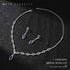 Unicra Silver Bride Wedding Jewelry Sets Blue Crystal Bridal Necklace Earrings Set Rhinestone Prom Costume Jewelry Set Choker Necklace for Women a...
