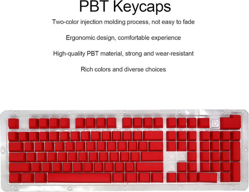 PBT Keycaps, 108 Keys P9 Mechanical Keyboard Key Backlit Key Character Translucent Key DIY Keycaps,for 61/64/87/104/108 Key Mechanical Keyboards(r...