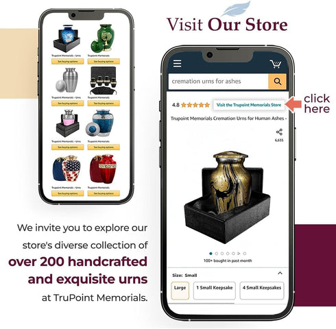 Trupoint Memorials Small Urns for Human Ashes Keepsake, Camouflage and Hunters Decorative Mini Cremation Urn for Adult Men and Women, Golden...