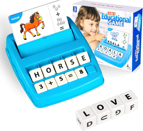 Matching Letter Game for Kids, 2 in 1 Educational Toys Alphabet Spelling & Reading, Number & Color Recognition, Flash Cards Learning Toys Gifts fo...