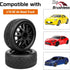 4PCS 1/10 RC On-Road Tires & Wheels 12mm Hex Preglued for Tamiya HSP HPI RC Racing Car...