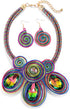 Barode African Bib Choker Necklaces Colorful Statement Necklace Collar Chunky Choker Crystals Tribal Necklace Jewelry for Women...