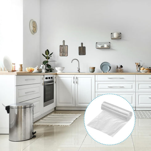 PATIKIL 4 Gallon Trash Bags, 5 Rolls / 100 Counts Thicken Rubbish Bags Portable Small Garbage Bags for Office Bedroom Kitchen, White...