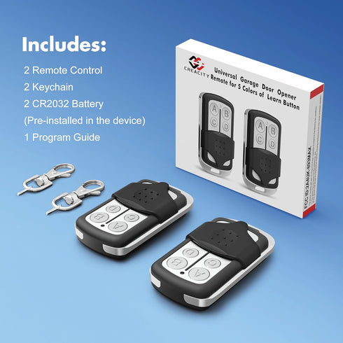 2 for Chamberlain LiftMaster Craftsman Garage Door Opener Remote Keychain 893LM 893Max 971LM Universal...