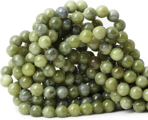 45PCS 8mm Natural Taiwan Green Jade Round Loose Beads for Jewelry Making DIY Bracelet Necklace Materials 1 Strand 15"...