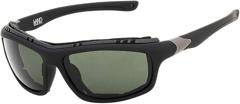 WYND Blocker Airdam Sunglasses Motorcycle Riding, Driving, Fishing, Boating Wrap (Black Matte, Verdant)...