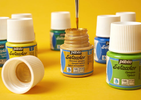 Pebeo Setacolor Opaque Fabric Paint 45-Milliliter Bottle, Shimmer Gold, 1.5 Fl Oz (Pack of 1)...