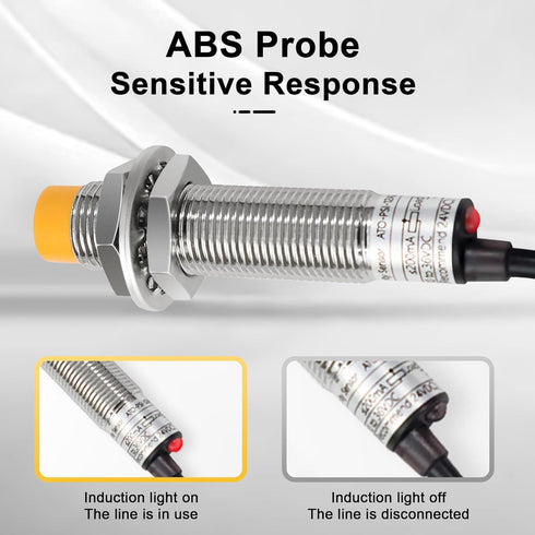ATO 2Pcs M12 Proximity Switch NPN NO Inductive Proximity Sensor Approach Sensor,lj12a3-4-z/bx,for 3D Printer Probe Bed Leveling,Replace Small Swit...