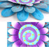 LITIALLY Outdoor Metal Flower Wall Art Garden Decor Cute Flowers Decorations Hanging for Outside Yard Porch Lawn Blue 12x12 inches...