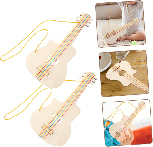 Toyvian 10 Pcs Child Guitar Mini Toys Miniature Guitar Miniature Guitar Toy Childrens Ukulele Unfinished Guitar Toy Crafts DIY Painting Guitar Toy...