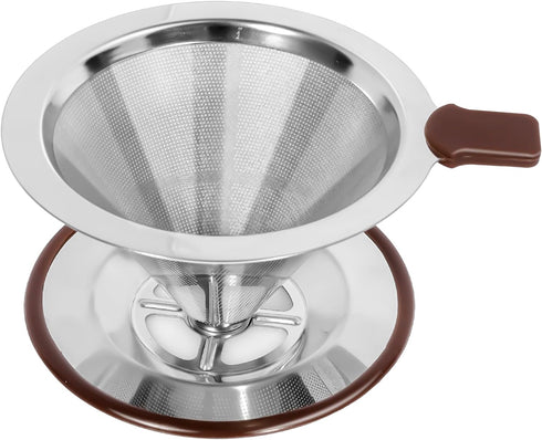Pour Over Coffee Dripper?Reusable Stainless Steel Drip Cone Coffee Filter, Update Double Ultra Fine Micro Mesh Filter, Professional Paperless Drip...