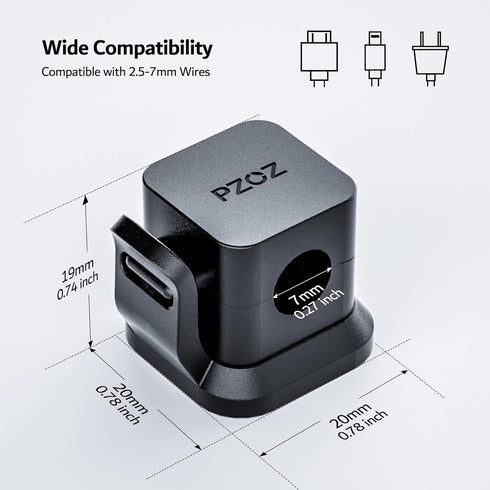 PZOZ 6 Pack Cord Organizer, Adhesive Charger Cable Clips, Wire Holder Keeper Organizer, Charging USB Cable Management for Home Office Desk Phone C...