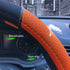 Leather Steering Wheel Cover, Breathable, Anti Slip & Odor Free, Black and Orange...