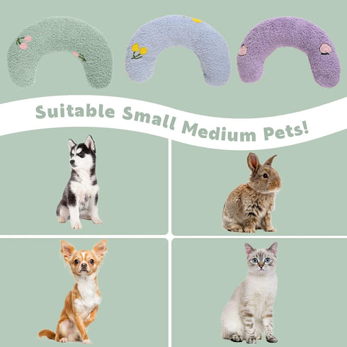 T'CHAQUE Soft Dog Bed Pillows, Ideal Naptime Sleeping Companion for Small Dogs and Cats, Pet Neck Pillow for Upper Spine and Calming Support, Cudd...