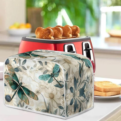 Dragonfly Daisy Toaster Cover 4 Slice Stain Resistant Bakeware Covers?Washable Kitchen Broiler Organizer Bag Fit for Most Standard Toasters, Machi...