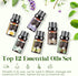 Essential Oils Set - 12 Pcs Aromatherapy Essential Oil Kit for Diffuser, Humidifier, Aromatherapy, Massage, Soap, Candle Making (5mL)...