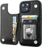 Compatible with iPhone 15 Wallet Case with Card Holder, PU Leather Kickstand Card Slots Case, Double Magnetic Clasp and Durable Shockproof Cover 6...