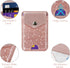 Self Adhesive Card Holders for Back of Phone, Cute Leather RFID Phone Wallet Pockets with Snap, Slim Card Holders Sleeve for Phone Case, Glitter R...