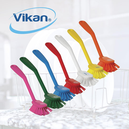 Vikan, Yellow Brush,Dish,Scraping Edge,Med,11",PP/PBT, 4237...
