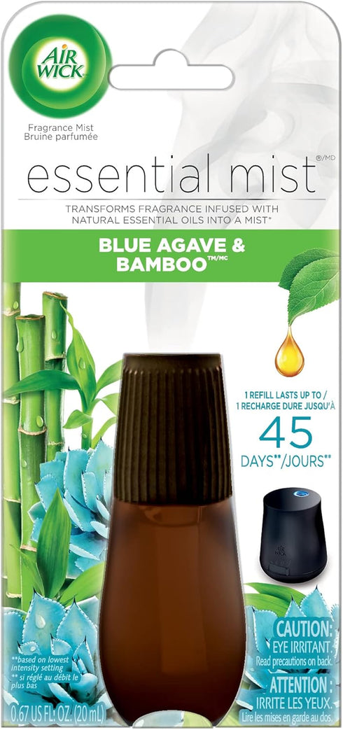 Air Wick Essential Mist Refill, 1 ct, Blue Agave and Bamboo, Essential Oils Diffuser, Air Freshener...