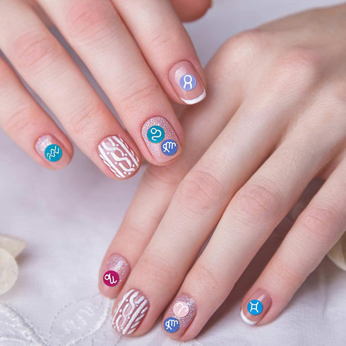 PAGOW Nail Art Handcraft 3D Charm Soft Polymer Clay Slices, Epoxy Resin Manicure Astrology Constellation Flake Design 12 Zodiac Signs Decor Fashio...