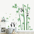 wondever Panda and Bear Wall Stickers Bamboo Green Plants Peel and Stick Wall Art Decals for Baby Nursery Kids Bedroom (H: 46 inches)...