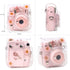 Case for Fujifilm Mini 12/11/9/8 Instant Camera Protective Bag with Transparent Shoulder Strap (Real Flower - Pink)(No Camera)...