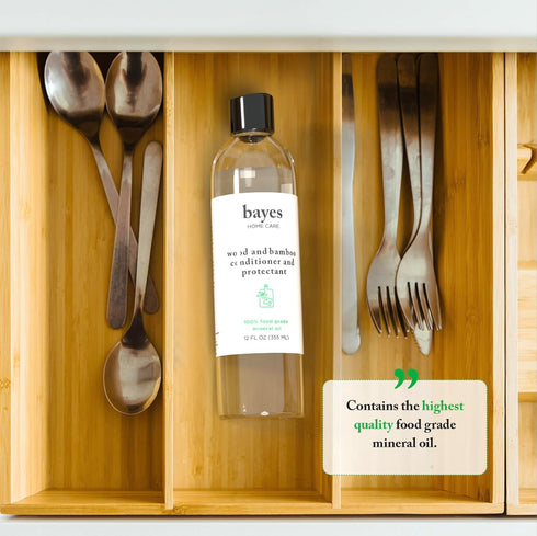 Bayes Food Grade Mineral Oil for Cutting Board - Mineral Oil Food Grade for Bamboo, Teak & Wood Conditioner and Protectant - Cutting Board Oil Foo...