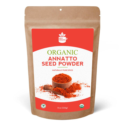 SPICY ORGANIC Annatto Powder 16 oz. – Certified USDA Organic - Ground Achiote Seed Spice for Seasoning and Cooking...