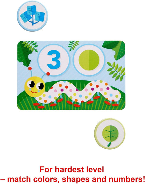 Mattel Games Patty-Pillar Fisher-Price Kids Pre-School Game, Colors, Shapes & Matching with Cards, Tokens & Caterpillar Spinner, 2 to 6 Players, G...