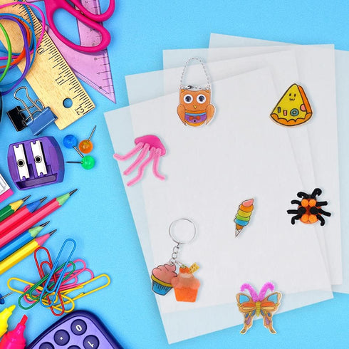 Auihiay 20 Pieces Sanded Shrink Plastic Sheets, Shrink Films Papers, Kids Creative Crafts and Mothers Day Gifts for Mom, 7.9 X 5.7 inch / 20 X 14....