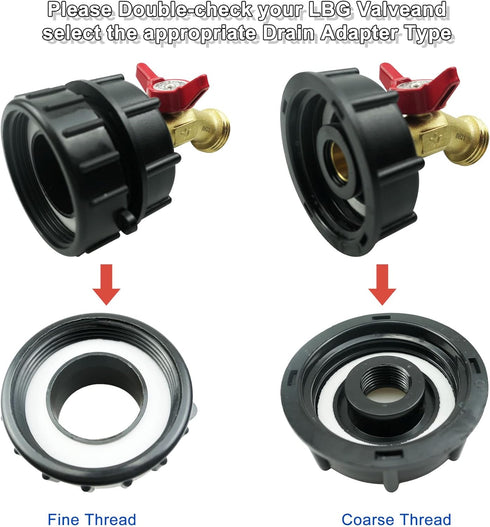IBC Tote Fittings Fine Thread, 275-330 Gallon IBC Tote Tank Adapter 2" Threads Brass Hose Faucet Valve Tool with Ball Valve Fits for Garden Hose C...