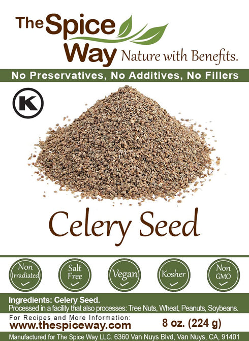 The Spice Way Celery Seed - premium whole seeds 8 oz...