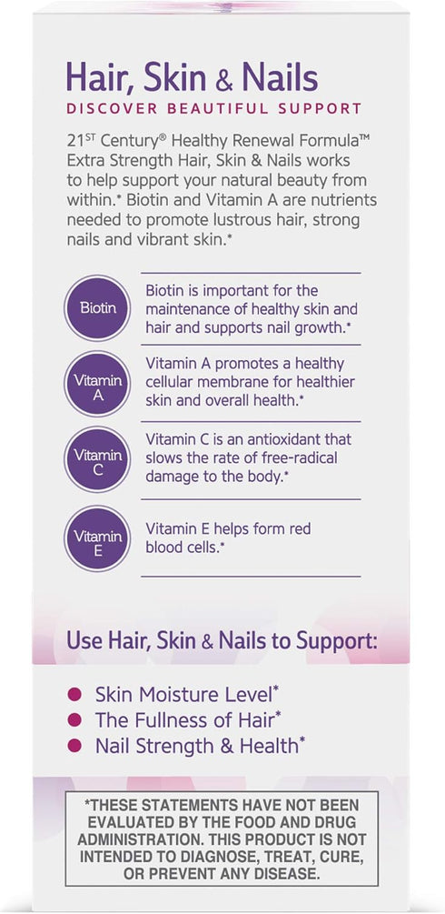 21st Century Hair, Skin and Nails Extra Strength Tablets, 90 Count (27847)...