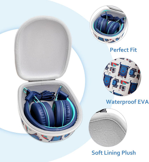 XANAD Kids Headphone Case for Elecder i37 / Noot K11 / iClever HS14 Foldable Wired On-Ear Headset (The Headset is not Included)…...