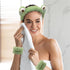 3-Piece Frog Spa Headband and Wristband Set - Green Frog Eye Elastic Headband,Cute Makeup Hair Band with Wristband for Women Girls Face Washing Sk...