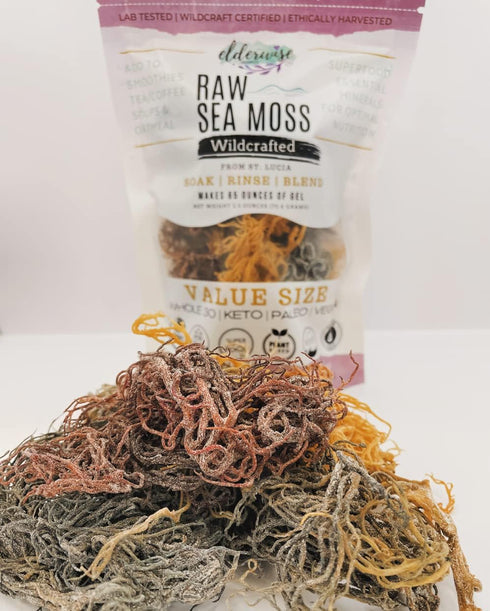 Sea Moss | Wildcrafted | 2.5 oz | Makes 64 oz of Gel | Raw + Non GMO | Sundried | Mineral Rich | Saint Lucia...