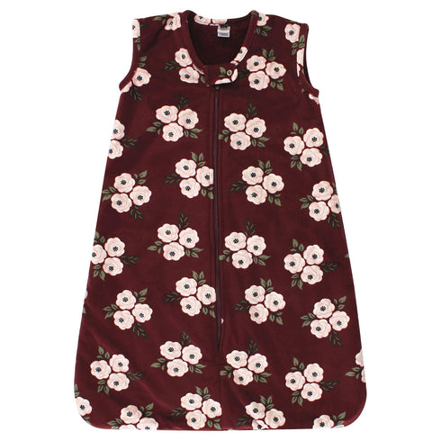 Hudson Baby Unisex Baby Plush Faux Fur Sleeping Bag, Wearable Blanket, Burgundy Floral, 0-6 Months...