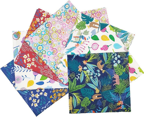 Fat Quarters Fabric Bundles, 8 Pcs 20x20inches(50x50cm) Sewing Patterns Quarter Precut Fabrics for Quilting Squares Sheets, Premium Cotton Bundle ...
