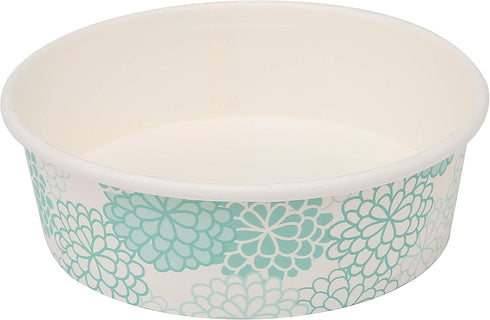 Glad Pets Disposable Small Dog Bowls, Teal Pattern, 1.75 Cup Feeding Size, 25 Count - Leakproof and Dishwasher Safe...