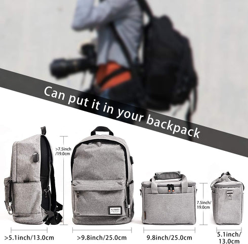 FOSOTO Camera Bag Case with Waterproof Rain Cover Compatible for Nikon D3500 D5600 D7500 D610 Canon EOS 4000D 2000D SL3 T7 M50 M6 SX530 Fujifilm X...