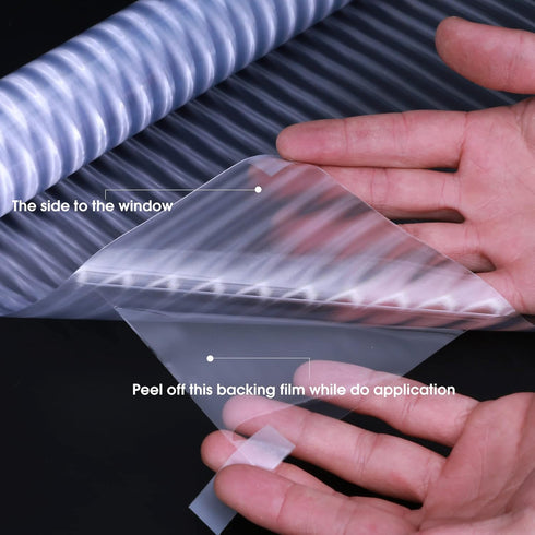 Mangobox Privacy Window Film Frosted Fluted Window Film Static Cling Window Sticker Reeded Glass Tinting for Bathroom Door Covering UV Block Etche...