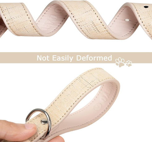 Dog Collar for Small Medium Large Dogs Pet Collars Girl Boy, PU Stamping Leather Plaid Dogs Collar Adjustable Chihuahua Teacup Yorkie Puppy Collar...