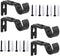 Heavy Duty Adjustable Curtain Rod Brackets Rod Holders for 1 Inch Rod, Black Color, (Set of 4,Black)...