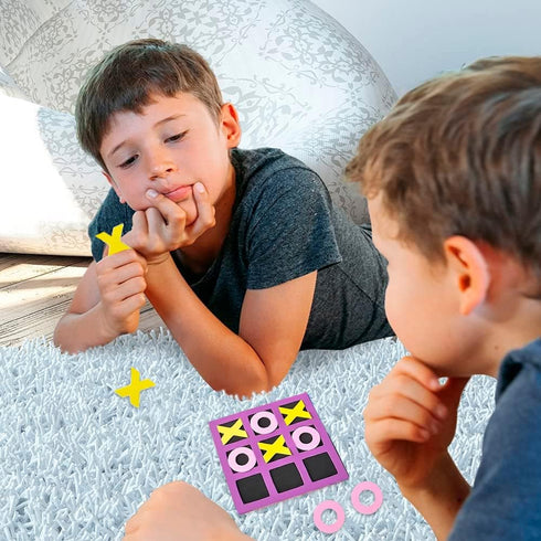 Gamie 5 Inches Foam Tic Tac Toe Mini Board Games (24Pack) Family Games & Classroom Games - Indoor Recess Games for Classroom, Great Travel Games, ...