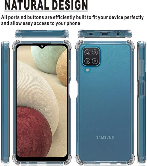 Folmeikat Samsung Galaxy A12 Phone Case, Clear Transparent Reinforced Corners TPU Shock-Absorption Flexible Cell Phone Cover for Samsung A12 6.5"(...