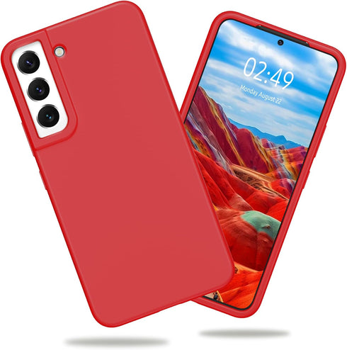 Galaxy S22 5G Case, Samsung S22 2022 Case Liquid Silicone Case Dual Layer Hybrid Hard PC Soft Silicone Gel Rubber Slim Fit Shockproof Protective P...