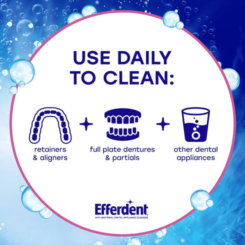 Efferdent Retainer & Denture Cleaner Tablets and Dental Bath, 4 Tablets...