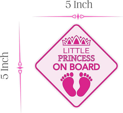 Princess On Board Car Sign - Princess On Board Decal - Princess Automotive Sign - Princess On Board Sticker for Cars - Princess On Board Window De...