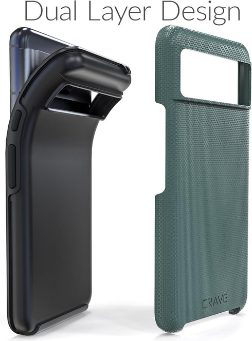 Crave Google Pixel 8 Case - Dual Guard Shockproof Protection Secure Layered Pixel 8 Phone Case, Forest Green......